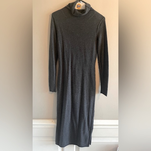 John and Jenn Women’s Maxi Long Sweater Dress Wool Knit Turtleneck Gray size XS - Picture 1 of 6